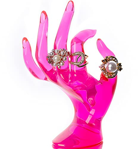 Handschmuckhalter, Armbandring, Uhrenschmuck, Ständer, Mannequin-Hand, Polyresin, 17,8 cm (Rose Red)