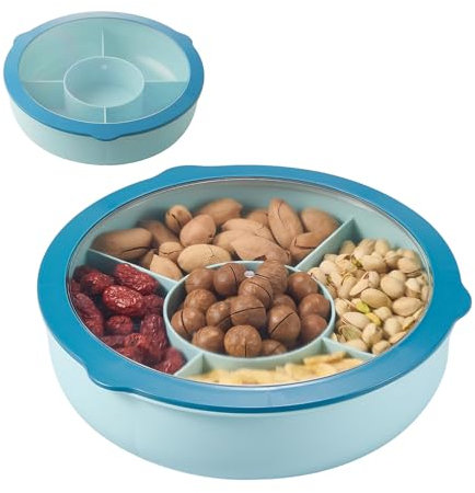HAYAN Snack Schalen Dish süßigkeiten box mit Deckel 28,6 × 8 cm (Kristallblau)
