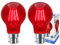 Long Life Lamp Company 2 x 6w LED RED Light Bulb B22 Bayonet BC Red Glow Effect Glass A60