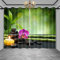 SDOTPMT 140x229cm Zen Wasser Spa Fenstervorhang Orchidee Blume Bambus Blatt Fenstervorhänge Kerze Aromatherapie Meditation Schiebevorhänge für Schlafzimmer Thermisch isoliert Vorhang, 2 Stücke