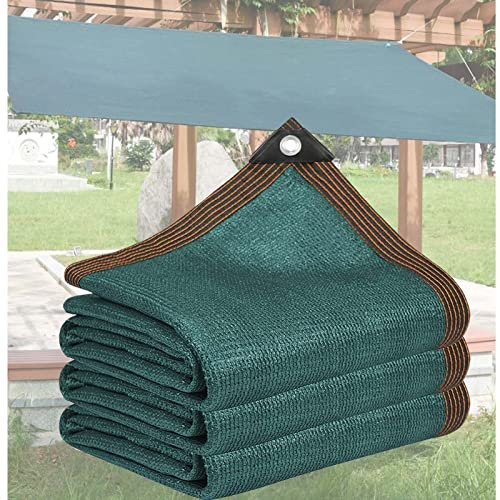 ZHJSHOU Telo Vela Ombreggiante, Tenda a Vela Parasole Rettangolare,90% Protezione Solare Rete Telo Ombra, Rete Ombreggiante Antistrappo, Rete Antigrandine per Orto,Verde Scuro,0.5X1m