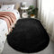 Reyox Teppich Oval Hochflor Shaggy rutschfest Pflegeleicht, Flauschig Weich Langflor Teppich für Wohnzimmer Schlafzimmer Bettvorleger Schwarz 80 x 200 cm