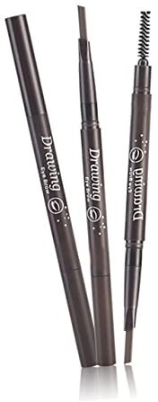 Mikikit Augenbrauenpinsel 2 1 Kaffee Augen Augenbrauen-make-up Augenbrauenfüller Augene Microblading-stift Augen Drehen Fünf Farben Make-up-tools Rotieren