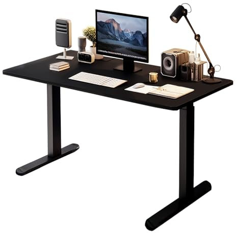 QLLY Höhenverstellbarer Schreibtisch manuell, 120x60cm, Stehpult, Arbeitstisch für Büros, Wohnungen und andere(Schwarz, 120cm)