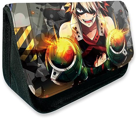 EVERLUCK My Hero Academia Anime Federmäppchen Bakugou Deku Manga Schreibwaren Tasche Boku no Hero Denki Ochaco Shoto Reißverschluss Federmäppchen, 27 Manga Hero, Einheitsgröße, Federmäppchen