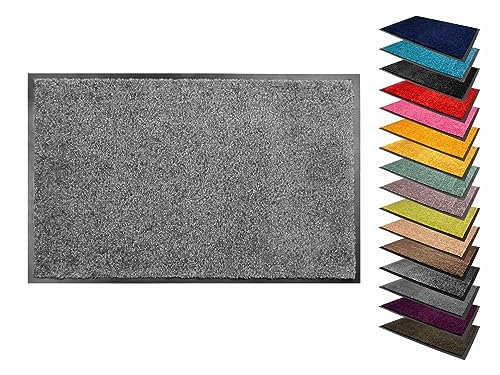 Primaflor Fußmatte - Sydney, Silber, 60x90cm, Verschiedene Größen und Farben, rutschfeste Schmutzfang-Matte, Robuster Tür-Vorlger und Sauberlauf für den Eingang und Flur