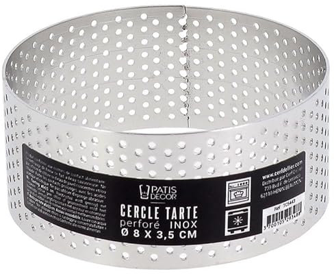 Cercle à tarte perforé inox H 3,5 cm Ø 8 cm
