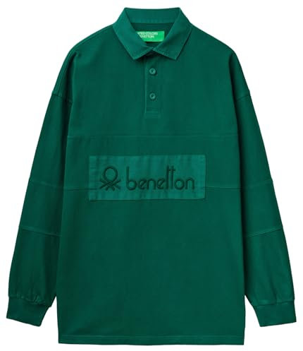 United Colors of Benetton Maglia Polo M/L 3g9wu3020 Camisa, Verde, Hombre