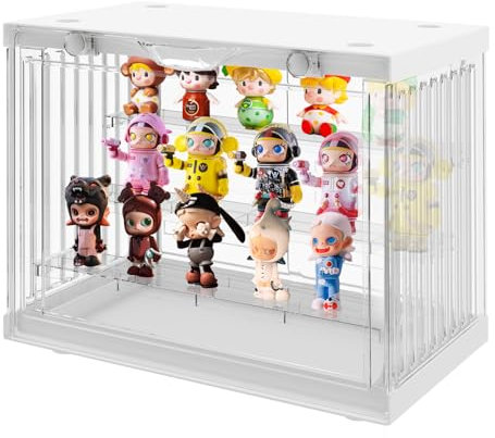 KHayRovies Vitrine Schaukasten Plexiglas Box, Acryl Vitrine Klarsicht Aufbewahrungsbox , Transparent Kunststoff Stapelbare Display Ständer Für Action Figuren Spielzeug Modellautos Geldbörse (A)