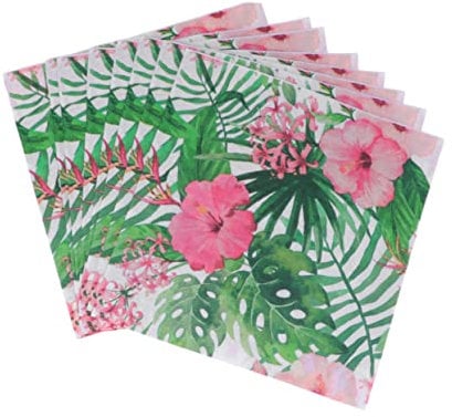 GLEAVI 20stücke Hawaii-partyservietten aus Papier Einwegservietten mit Monstera-blättern und Floralen Mustern Tropische Servietten für Hochzeiten Geburtstage Feiern und Empfänge