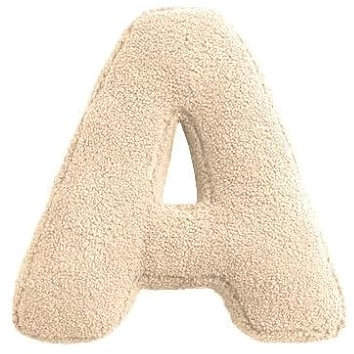 Mealini BUCHSTABENKISSEN - Buchstabe A, wollweiß, ca 25 x 27 cm, Buntes Kissen Alphabet für Namen