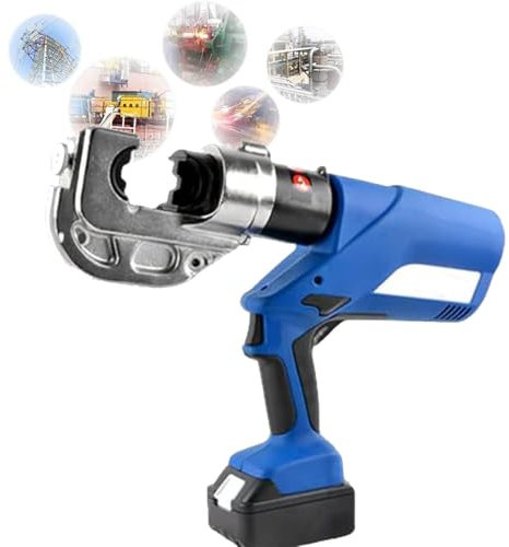 VEETHI Hydraulische Crimpzange, Kabelcrimpwerkzeug, elektrische Drahtcrimper, für Kupfer- und Aluminiumklemmen, mit 4,0-Ah-Batterie, Crimpbereich 16–300 mm2, 6–18 S schnelles Crimpen.