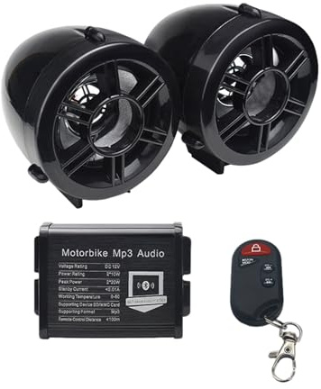 TROONZ Altavoz estéreo de Audio para Motocicleta,Altavoces Impermeables para Motocicleta | Audio estéreo para Manillar de Motocicleta,Amplificador de Audio para Motocicleta con Fuertes Sonidos de
