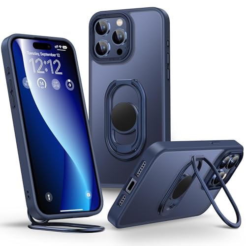 SHIELDS UP for iPhone 16 Pro Case with Double Ring Holder,Blue