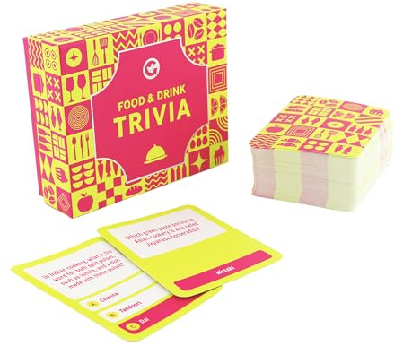 Ginger Fox Food & Drink Trivia-Kartenspiel, lustiges und herausforderndes Quiz für Feinschmecker, Getränkeliebhaber und Trivia-Fans, ideal für Spielabende, Partys und Versammlungen, Testen Sie Ihr
