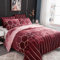 Freyamy Bettwäsche 135x200cm Rot Kariert Marmor Geometrisch Wendebettwäsche Microfaser Vintage Bettbezug mit Reißverschluss und 1 Kissenbezug 80x80cm