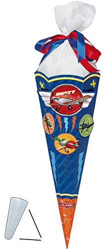 BASTELSET - Schultüte - Planes - 85 cm - mit/ohne Kunststoff Spitze - Zuckertüte Nestler - ALLE Größen - 6 eckig für Jungen Flugzeuge Dusty Flugzeug