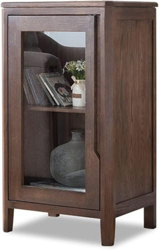 SHANYAYALI Cantinetta portabottiglie in legno con anta in vetro, 50 x 39,9 x 89,9 cm