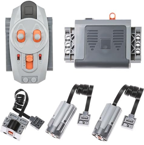Ylutex Kit Moteur 5 en 1 Compatible avec Lego, Le kit motorisé Technic Comprend : boîtier de Batterie Power Function, Moteur électrique, télécommande Technic, récepteur