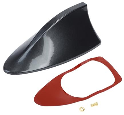 Partuto 1 Pcs Universal Shark Fin Antenna Cover Signal Roof Aerial for Car SUV Truck Offroad ABS Material with Adhesive Base Dark Gray