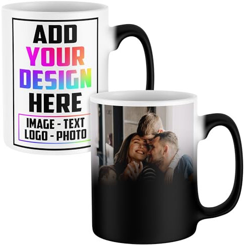 Purple Print House Custom Colour Change Mug Magic Heat Cup Any Text Image Personalised Gifts for Office