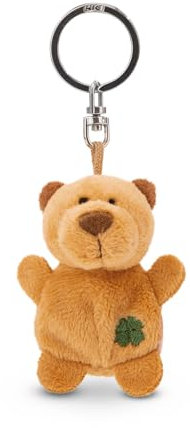 NICI Schlüsselanhänger Bär beige mit Kleeblatt 5cm