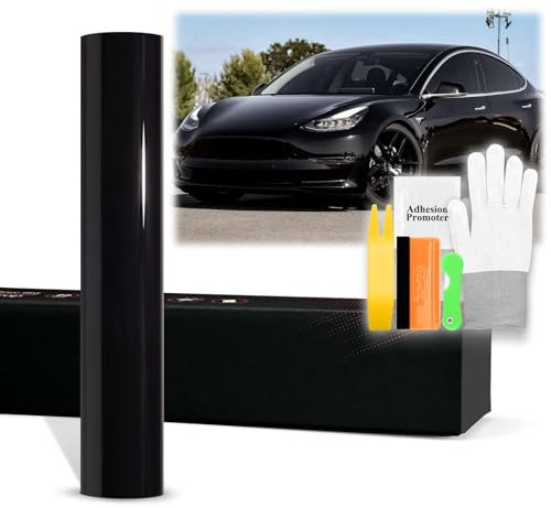 20x60 (1.6FTx5FT) PPF Paint Protection Film Gloss Piano Black Self Healing Auto Bra Vinyl Wrap Invisible Scratches Shield Sheet DIY with Tool Kit