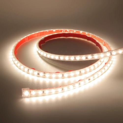 TOT ELECTRIC 2MT STRISCIA LED LUCE NATURALE 4000K 220V IP65 Alta Luminosità, Senza Spina o Alimentatore, Illuminazione Diretta per Esterno, Facile da Installare Adesiva