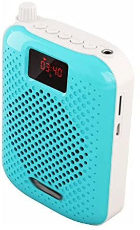 Portable Voice Amplifier 2200mAh Rechargeable PA System Speaker Wired Headset Microphone/Smart Phone Audio Cable for Teaching,Meetings,Training,Presentation,Coaches, Tour Guide (Color : Blue)
