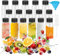 Xmart 16 pièces Petite Bouteille Shot de Jus Plastique 60ml Mini Bouteille Shot Réutilisables Shot Gingembre Vide avec Entonnoir et Brosse Pourlait Épices Boissons Confitures Miel
