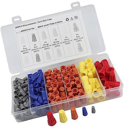 STOBOK 200Pcs Assorted Electrical Insulated Crimp Terminal Connectors Set for Easy Wiring Projects Includes Butt Ring Spade Quick Disconnect Connectors for Home and Vehicle Repairs
