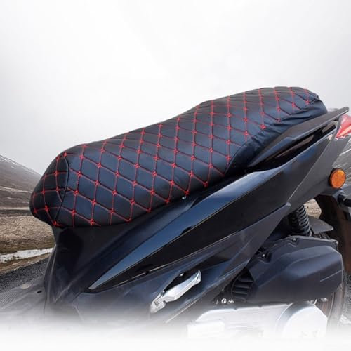 Gettimore Wasserdichter 3D-Leder-Motorradsitzbezug, um Ihren Roller bei jedem Wetter bequem zu halten, (L)