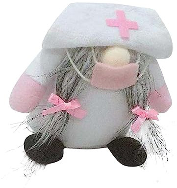 ULTECHNOVO Poupée GNOME Infirmière sans Visage Décoration Intérieure Souple en Matériau Écologique Ornement Original pour Maison Hôpital Bureau
