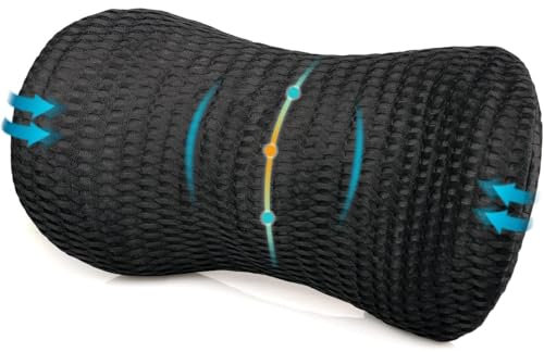AgoKud Lumbar Support Pillow, Back Pillow for Low Back Pain Relief, Ergonomic Streamline Car Seat, Office Chair, Recliner and Bed, Adjustable Back Pillow for Traveling, Resting, Sleeping(Black)