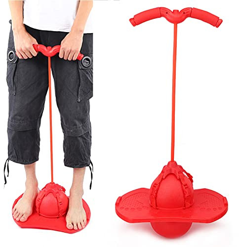 NIZUUONE Pogo-Jumper Pogo Stick Türsteher für Erwachsene mit Rutschfestem PVC-Ballboard-Schwamm Handläufe Rotblau Balancing Play Toy (Rot)
