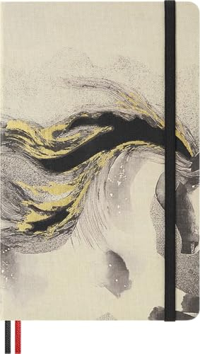 Moleskine Limited Edition Year of the Horse 2026 Calligraphy Notebook, Hard Cover, Large (5 x 8.25) Ruled/Lined, Light Grey, 176 pages