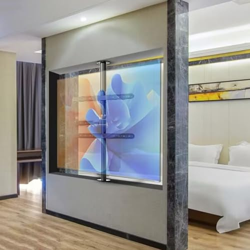 JYBNBBE LCD-TV-Rahmen-Bodenständer - TV-Bodenständer - 360-Grad-TV-Bodenständer, verstellbare Halterung für die Deckenmontage des Fernsehers, passend für 32-75-Zoll-LED-Bildschir,85-110cm