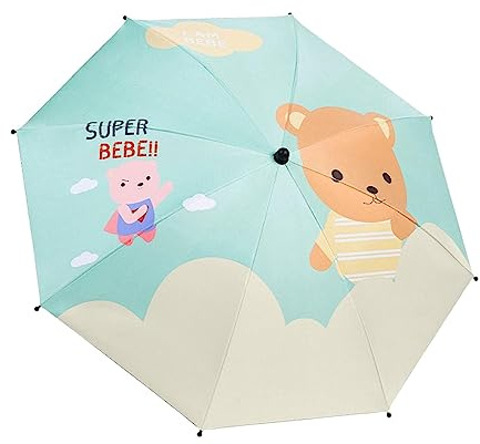 Universeller Kinderwagen-Sonnenschirm, wasserdicht, mit Klemme, für Kinderwagen, 84 x 85 cm, verstellbarer Sonnenschutz, Bär