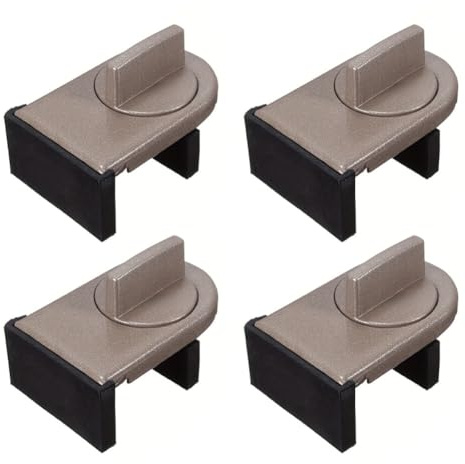 Window Lock Stoppers for Sliding Doors, Pack of 4, Adjustable for Different Rail Sizes