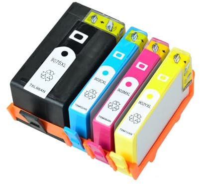 NineLeaf 907XL 903XL Druckerpatronen Multipack, Kompatibel mit HP Officejet Pro 6970 6950, 4er-Pack (Schwarz/Cyan/Magenta/Gelb)