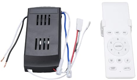 Mando a Distancia Universal con Receptor para Ventilador de Techo, 6 velocidades y Temporizador, ABS Resistente, Compatible con múltiples Marcas (versión inglés)