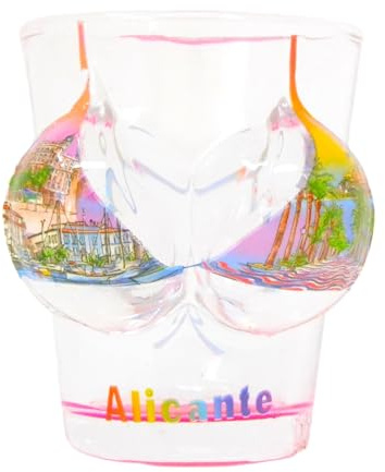 Genérico Bicchiere di Chupito Alicante, Bikini da donna reale, pronto a giocare con un bicchierino da 40 ml Bikini da passeggiata Alicante