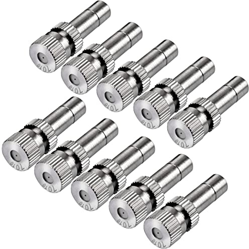 ATOPLEE 10pcs Niederdruck Messing Nebeldüsen für Kühlsystem Luftbefeuchtung Sprayer (0,7 mm)