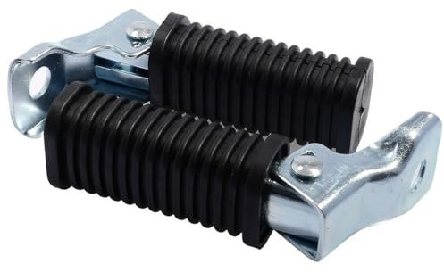 2EXTREME Universal Klappbare Sozius Fußrasten Set, Flaches Design, Gummiert für Extra Grip, 110x39x30mm, Passend für Motorräder, Mopeds, Quads, Schwarz