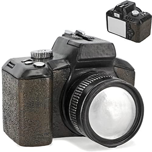 alles-meine.de GmbH XL Spardose - Kamera/Fotoapparat/Spiegelreflexkamera - SCHWARZ - mit Schlüssel & Schloß - stabile Sparbüchse aus Porzellan/Keramik - Sparschwein LUS..