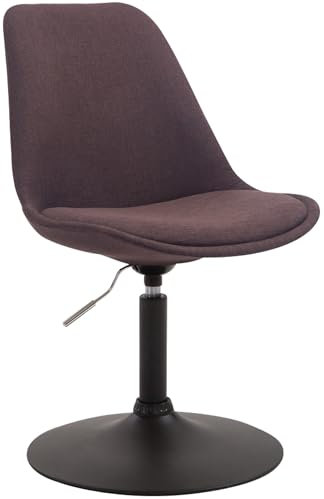 CLP Esszimmerstuhl Maverick I Stoff-Bezug I Drehstuhl, Farbe:braun, Gestell Farbe:schwarz