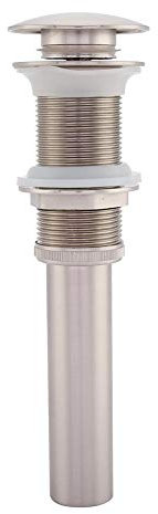 Pop Up Bonde de Vidage Sans Débordement Évier de Salle de Bain en Laiton Bouchon de Vidange Push Open Lavabo Robinet de Vidange pour Lavabo et Vanité, G1-1/4 (Plated Wire)