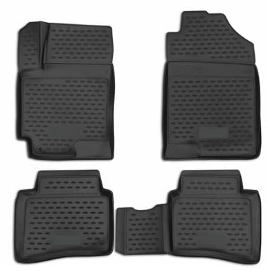 OMAC Gummimatten Fußmatten kompatibel mit Kia Rio 2017-2024 TPE Automatten Schwarz 4X