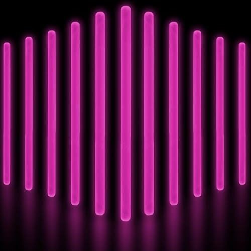 Glow Fever Jumbo-Leuchtstäbe, leuchtet im Dunkeln, 50 Karat, 25,4 cm, für Partyzubehör, Festivals, Raves, Geburtstag, Hochzeit, Rosa