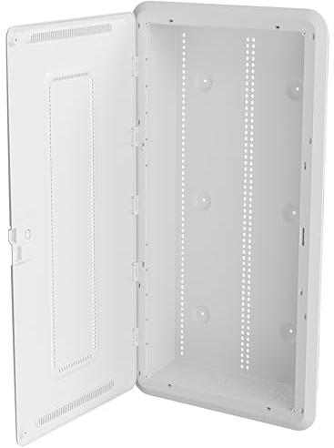 Legrand - OnQ 76,2 cm Media Gehäuse, WLAN Elektrobox, Kabelmanagementbox für Verteilung von Netzwerkdiensten, versenkte Media-Box lässt Signal durch, Weiß, ENP3050NA